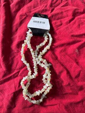 Hand Crafted Lime White green Crystal Chip Necklace